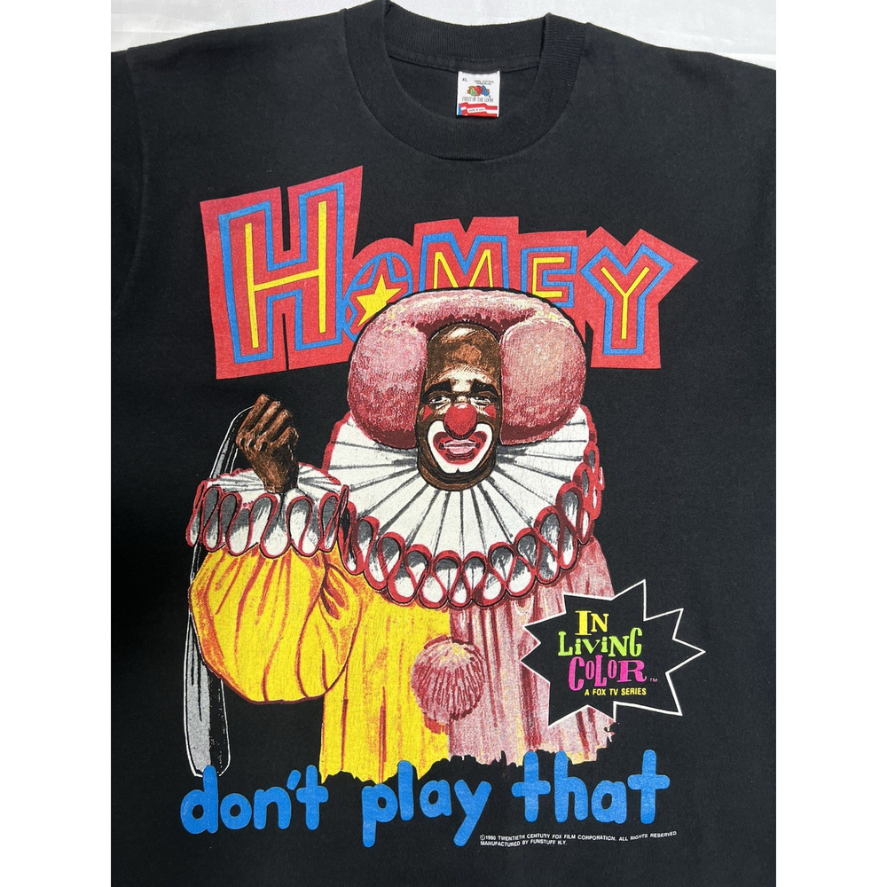 Vtg 1990 In Living Color Homey D Clown Shirt XL Fruit of the Loom Flag Tag USA - Picture 2 of 15